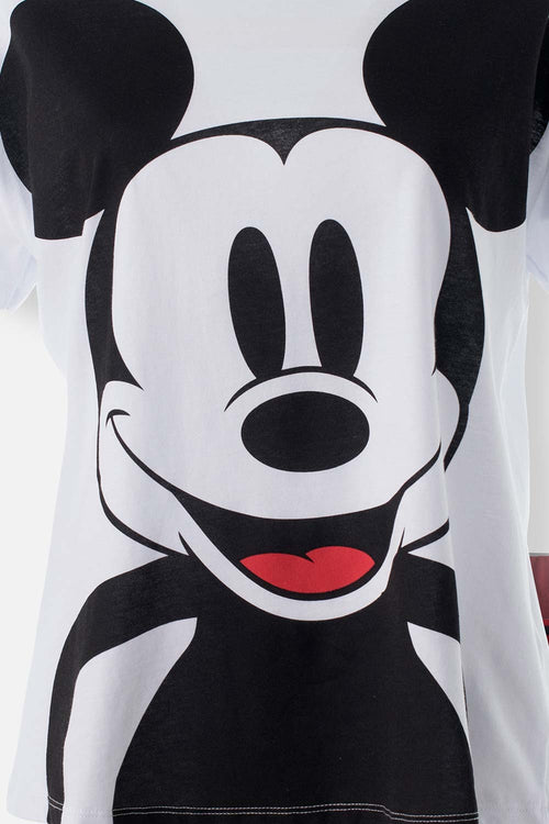 Card slide image -  PIJAMA DE MICKEY MOUSE PANTALÓN CORTO BLANCO Y ROJO PARA MUJER