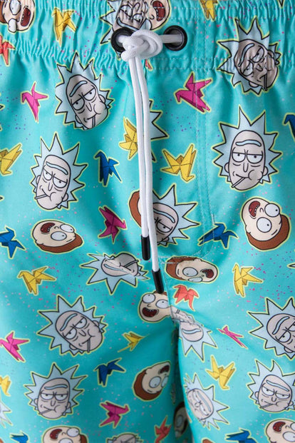  PANTALÓNETA DE BAÑO DE RICK Y MORTY ESTAMPADA AGUA MARINA PARA HOMBRE