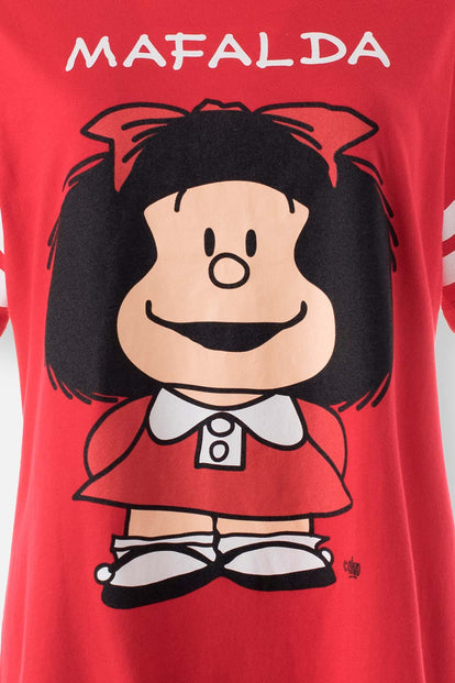 PIJAMA DE MAFALDA ROJA TIPO BATOLA PARA MUJER