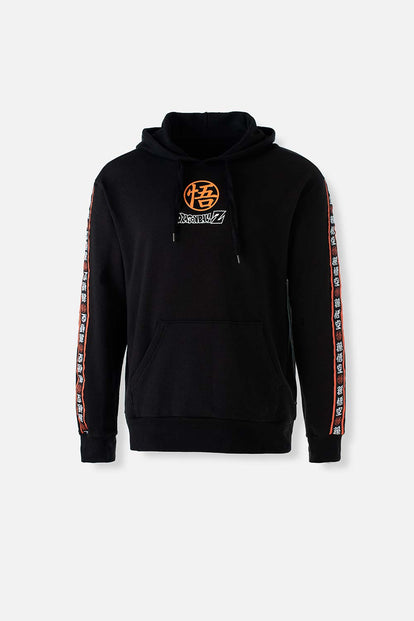  POLERONES DE DRAGON BALL Z CERRADO CON CAPUCHA  NEGRO PARA HOMBRE