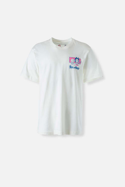  POLERA  DE RICK Y MORTY MARFIL MANGA CORTA PARA HOMBRE