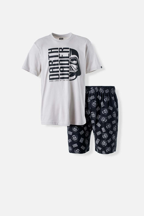 Card slide image -  PIJAMA DE STAR WARS DE PANTALÓN CORTO GRIS Y NEGRO PARA HOMBRE