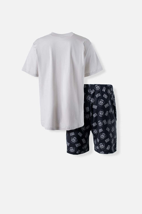 Card slide image -  PIJAMA DE STAR WARS DE PANTALÓN CORTO GRIS Y NEGRO PARA HOMBRE