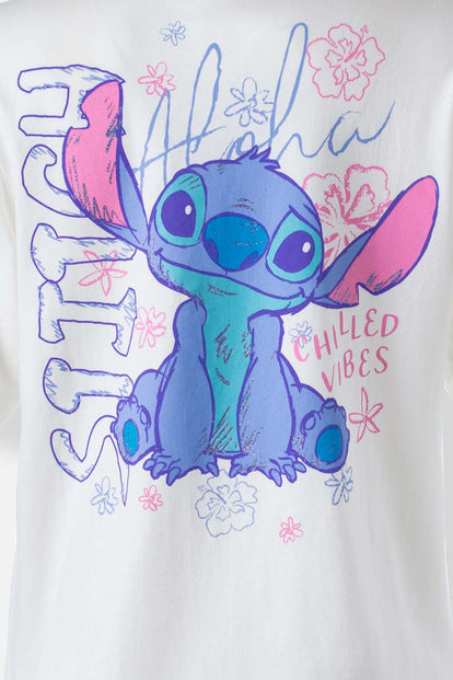  POLERA DE STITCH MARFIL REGULAR FIT PARA MUJER