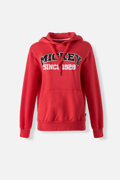  POLERONES DE MICKEY MOUSE CERRADO ROJO PARA MUJER