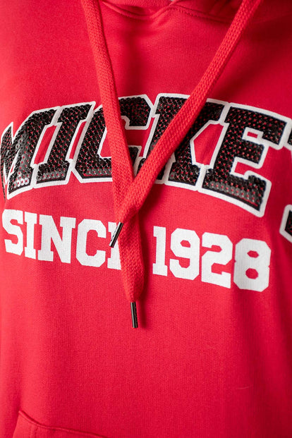  POLERONES DE MICKEY MOUSE CERRADO ROJO PARA MUJER