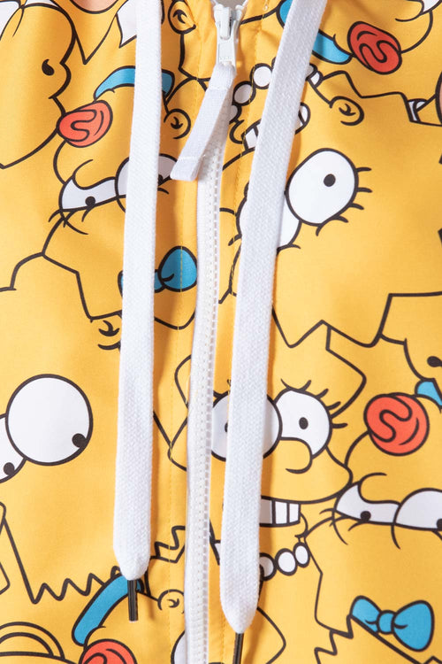 Card slide image -  CHAQUETA DE LOS SIMPSON CON CIERRE Y CAPUCHA AMARILLA PARA MUJER