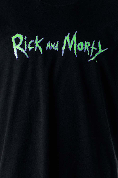 Card slide image -  POLERA  DE RICK Y MORTY MANGA CORTA NEGRA PARA HOMBRE