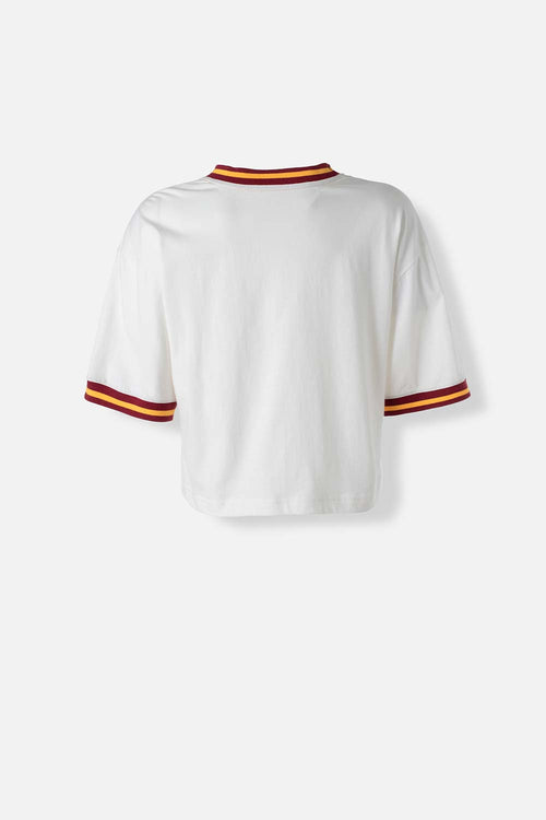 Card slide image -  POLERA  DE HARRY POTTER MARFIL Y VINOTINTO ESTAMPADA EN FRENTE PARA MUJER