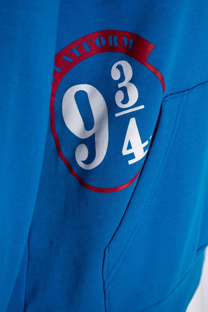  POLERON DE HARRY POTTER AZUL Y VERDE CON CAPUCHA PARA MUJER