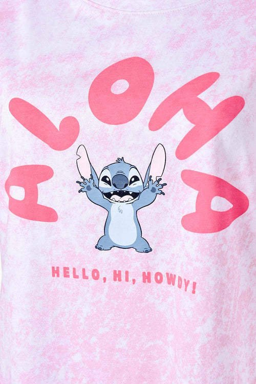 Card slide image -  POLERA  DE STITCH ROSADA ESTAMPADA EN FRENTE PARA MUJER