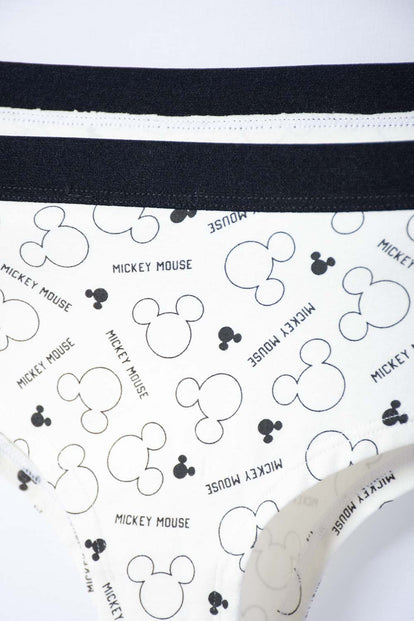  PACK X2 PANTIES DE MICKEY MOUSE NEGRO Y MARFIL PARA MUJER