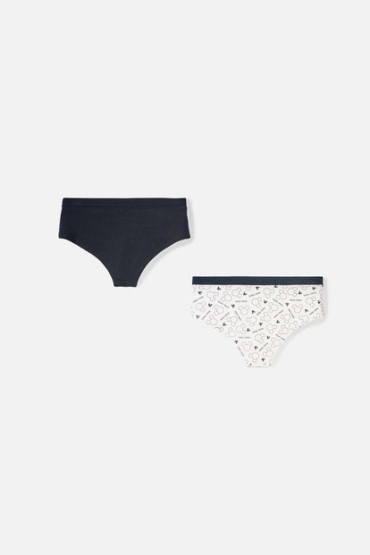  PACK X2 PANTIES DE MICKEY MOUSE NEGRO Y MARFIL PARA MUJER