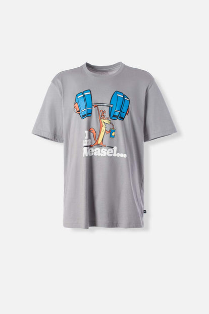  POLERA  DE SOY LA COMADREJA GRIS MANGA CORTA PARA HOMBRE