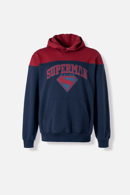 POLERONES DE SUPERMAN AZUL Y ROJO CON CAPUCHA PARA HOMBRE