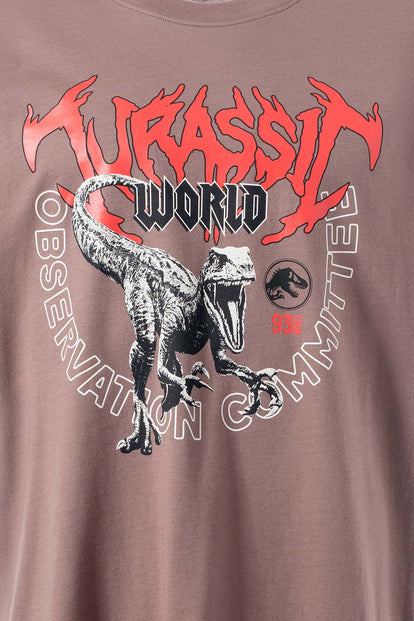  POLERA  DE JURASSIC WORLD SEPIA MANGA CORTA PARA HOMBRE