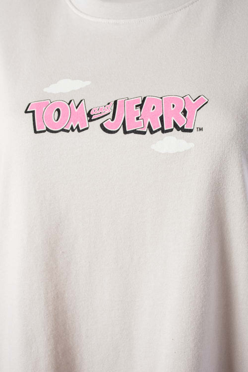 Card slide image -  POLERA  DE TOM Y JERRY MANGA CORTA GRIS CLARO PARA MUJER