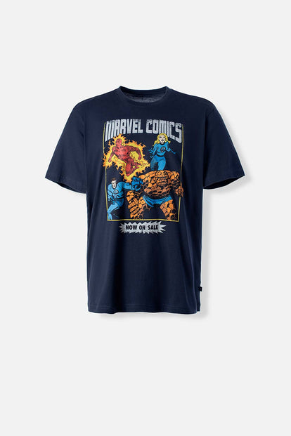  POLERA  DE MARVEL OVERSIZE  AZUL PARA HOMBRE