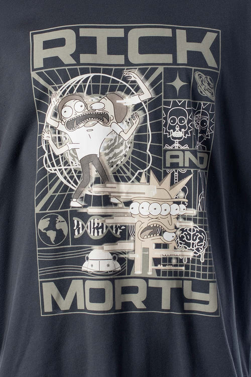 Card slide image -  POLERA  DE RICK Y MORTY OVERSIZE GRIS PARA HOMBRE