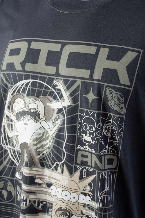 Card slide image -  POLERA  DE RICK Y MORTY OVERSIZE GRIS PARA HOMBRE