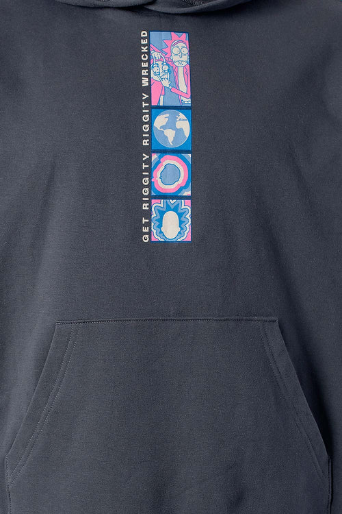 Card slide image -  POLERONES DE RICK AND MORTY GRIS CON CAPUCHA PARA HOMBRE