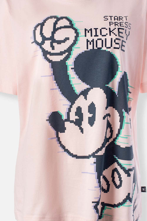 Card slide image -  POLERA  DE MICKEY MOUSE ROSADA MANGA CORTA PARA MUJER