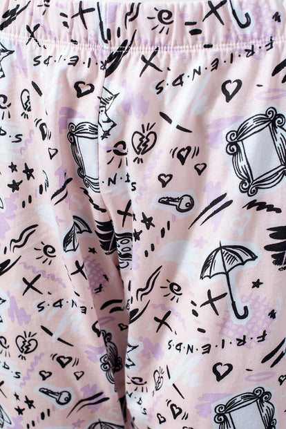  PIJAMA DE FRIENDS DE PANTALÓN LARGO MULTICOLOR PARA MUJER
