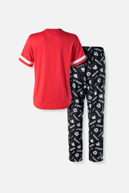  PIJAMA DE MICKEY MOUSE CON PANTALON LARGO PARA MUJER