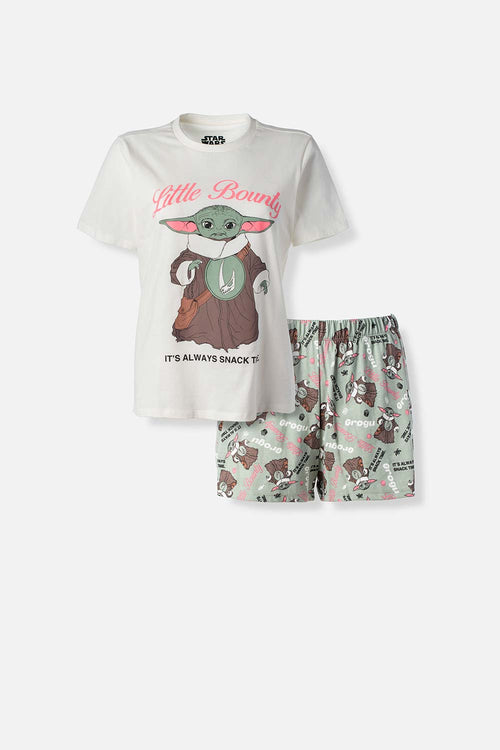 Card slide image -  PIJAMA DE MANDALORIAN CON PANTALON CORTO PARA MUJER