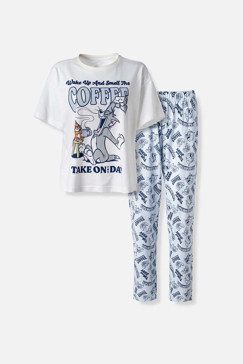 Card slide image -  PIJAMA DE TOM Y JERRY CON PANTALON LARGO PARA MUJER