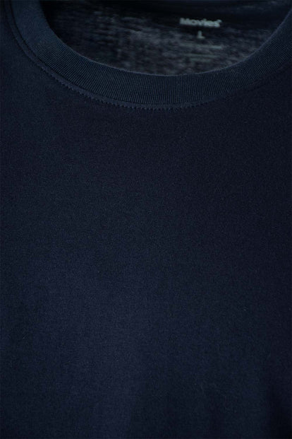  POLERA  DE MOVIES BÁSICA MANGA CORTA AZUL PARA HOMBRE